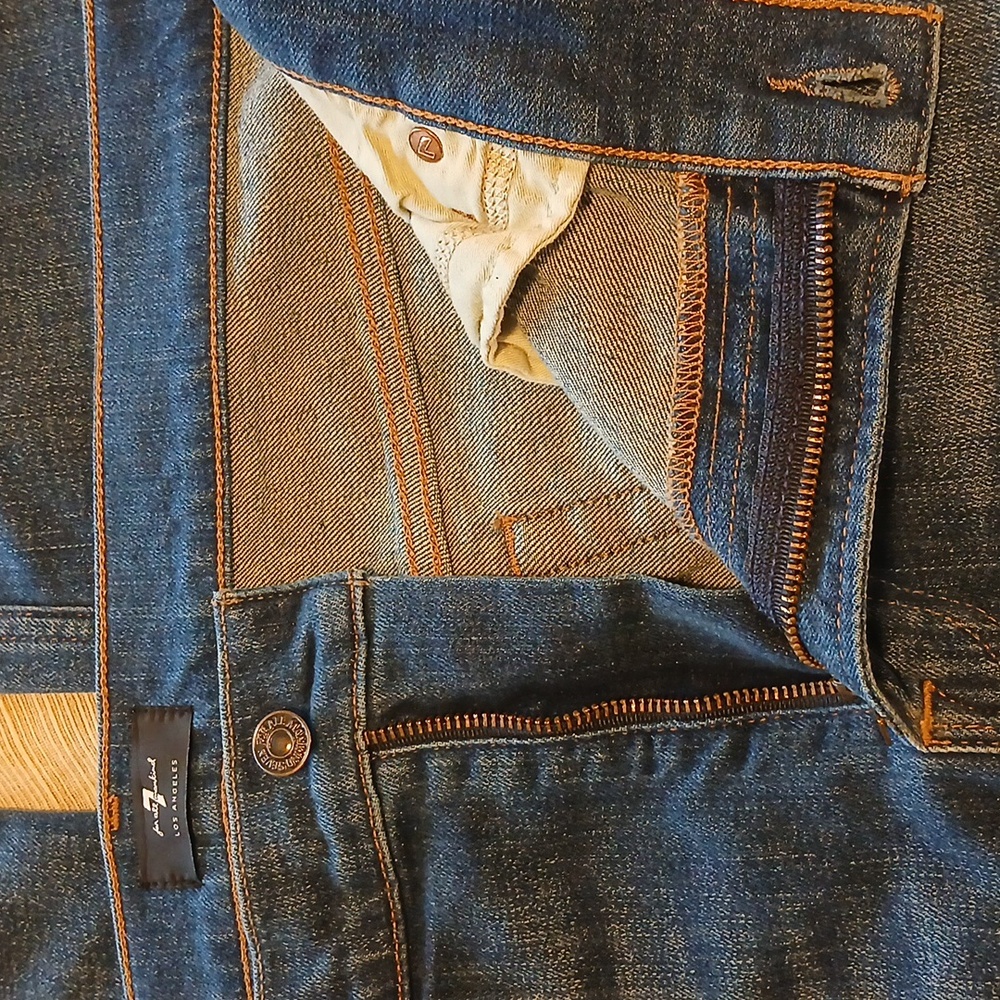 7 for ALL MANKIND size 36 Adrien men's Blue Denim Jeans - Picture 5 of 8